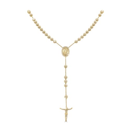 Rosary Necklace 18kt Yellow Gold with Natural Diamonds