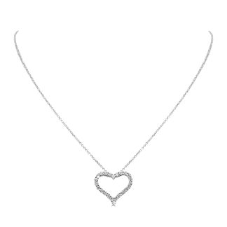 Heart Pendant 18kt White Gold with Natural Diamonds18kt heart diamond pendant
