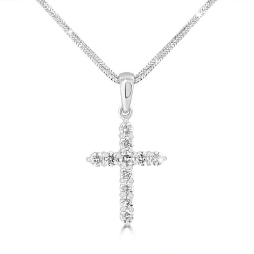 Diamond Cross Pendant in 18Kt White Gold A Symbol of Grace, Made to Last
