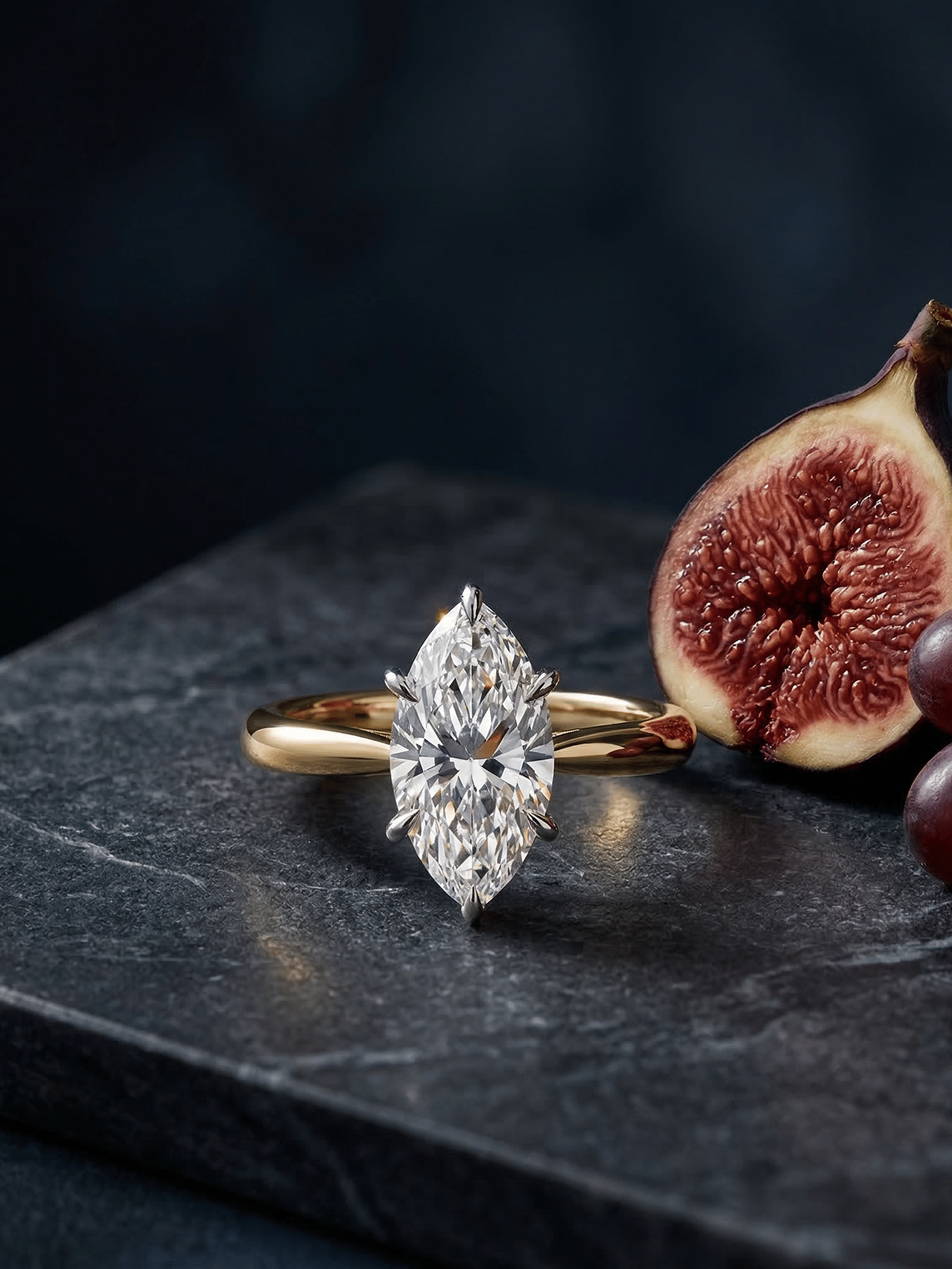 Cathedral Shank Engagement Ring with Rou…