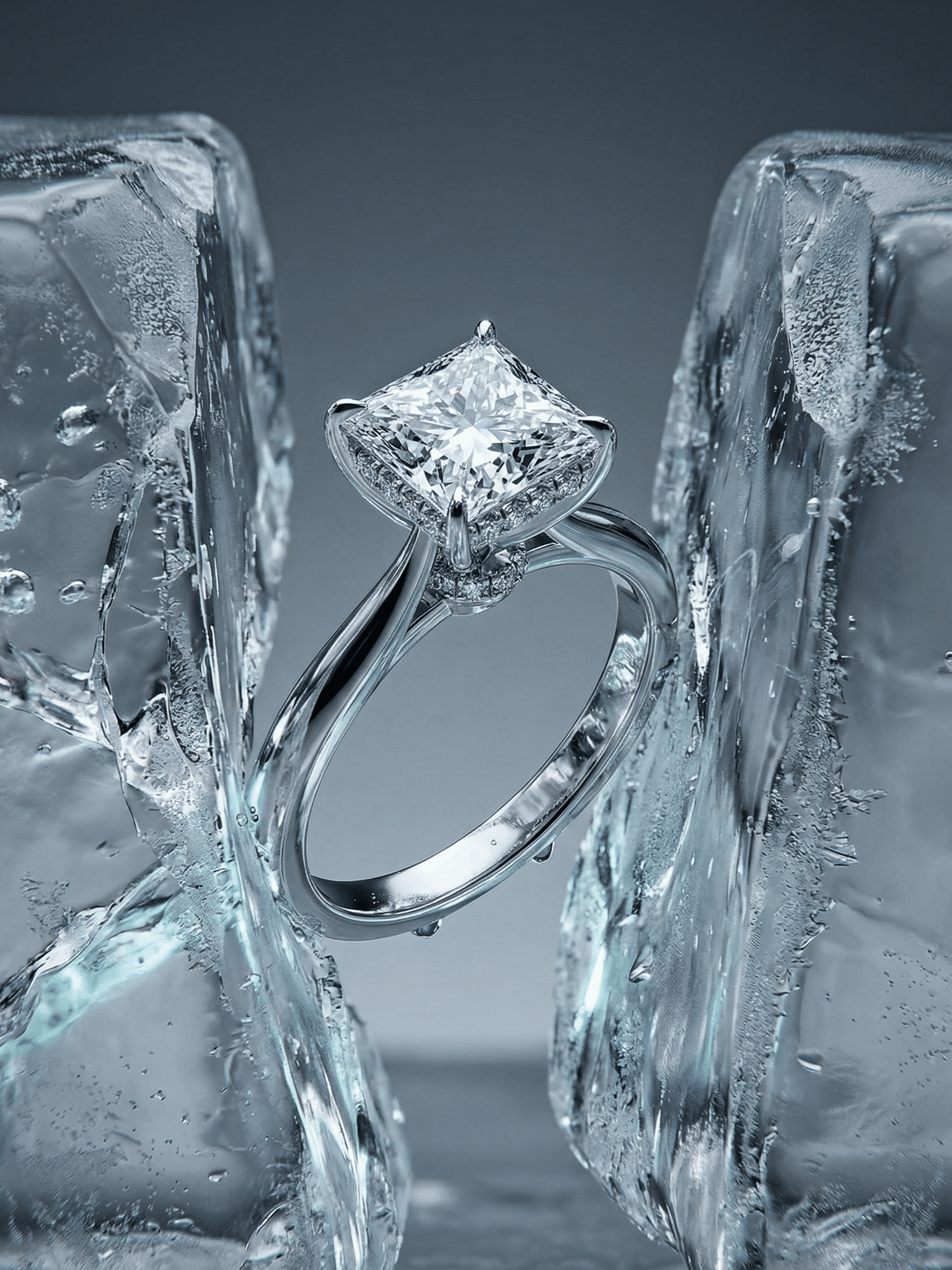 18ct White Gold Trilogy Princess Cut Eng…