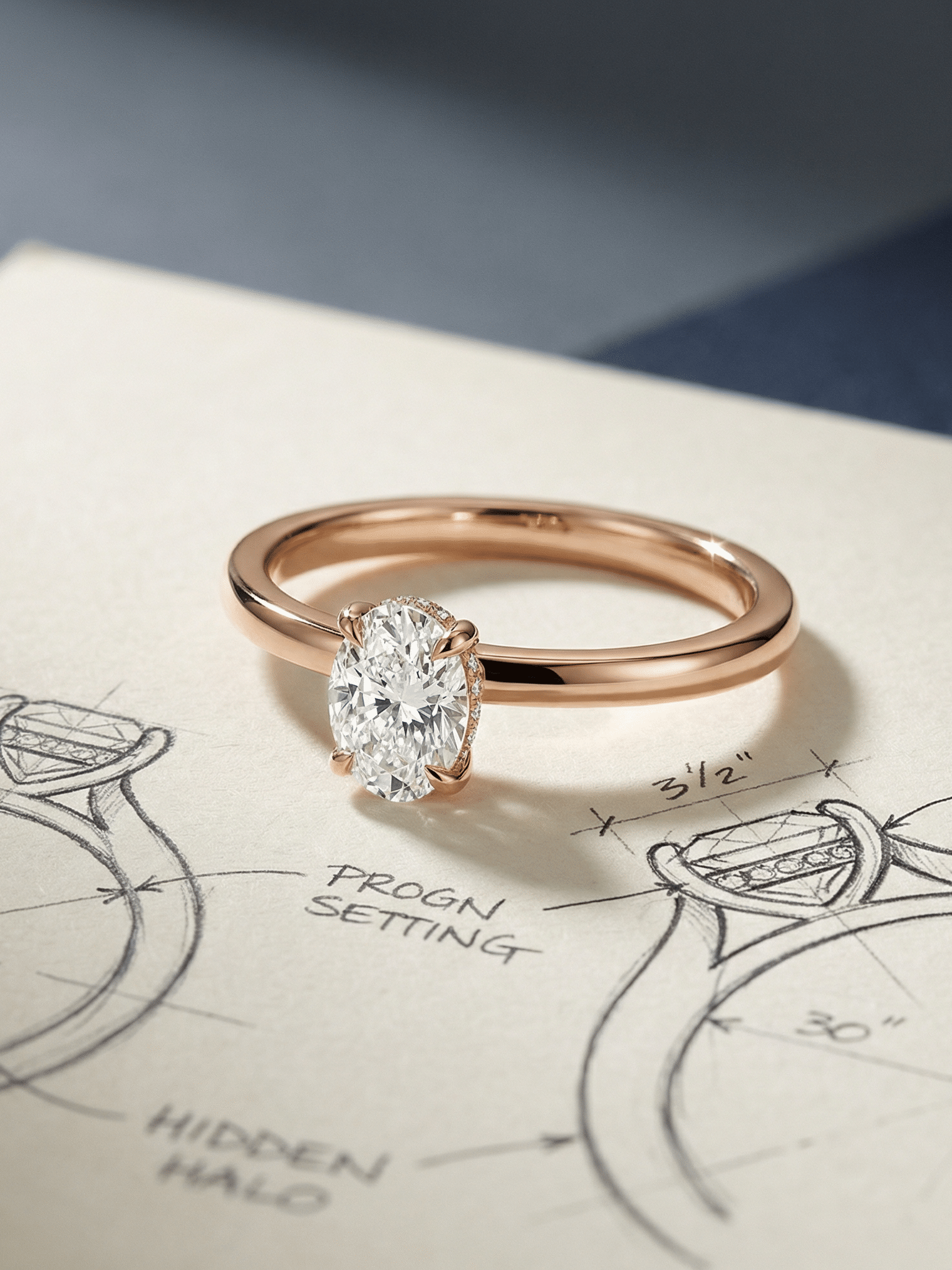 Oval Cut Lab Diamond 4 Claws Solitaire 1…