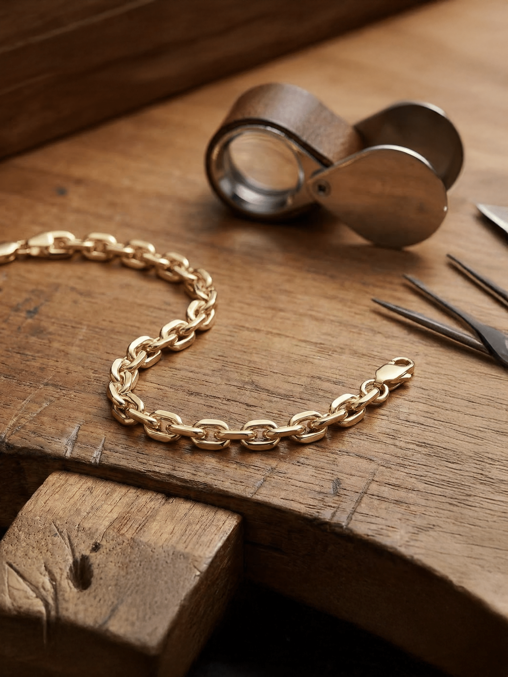 White Gold Chain Bracelet 9ct of Bold S…