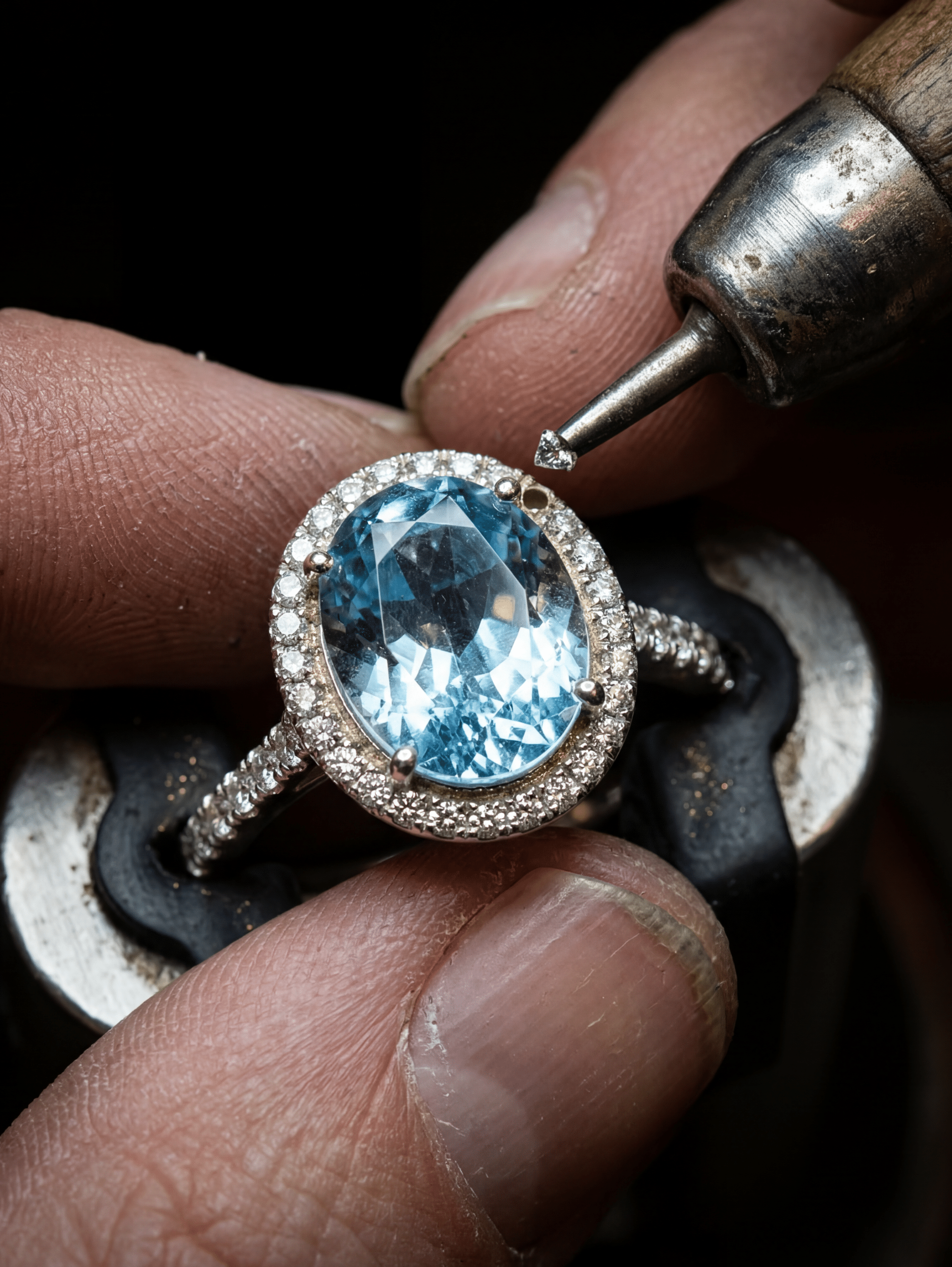 Oval ruby double halo