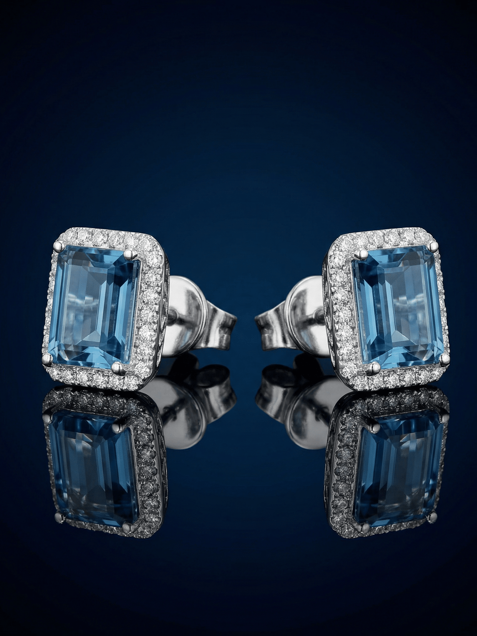 Cushion Halo Diamond Stud Earrings