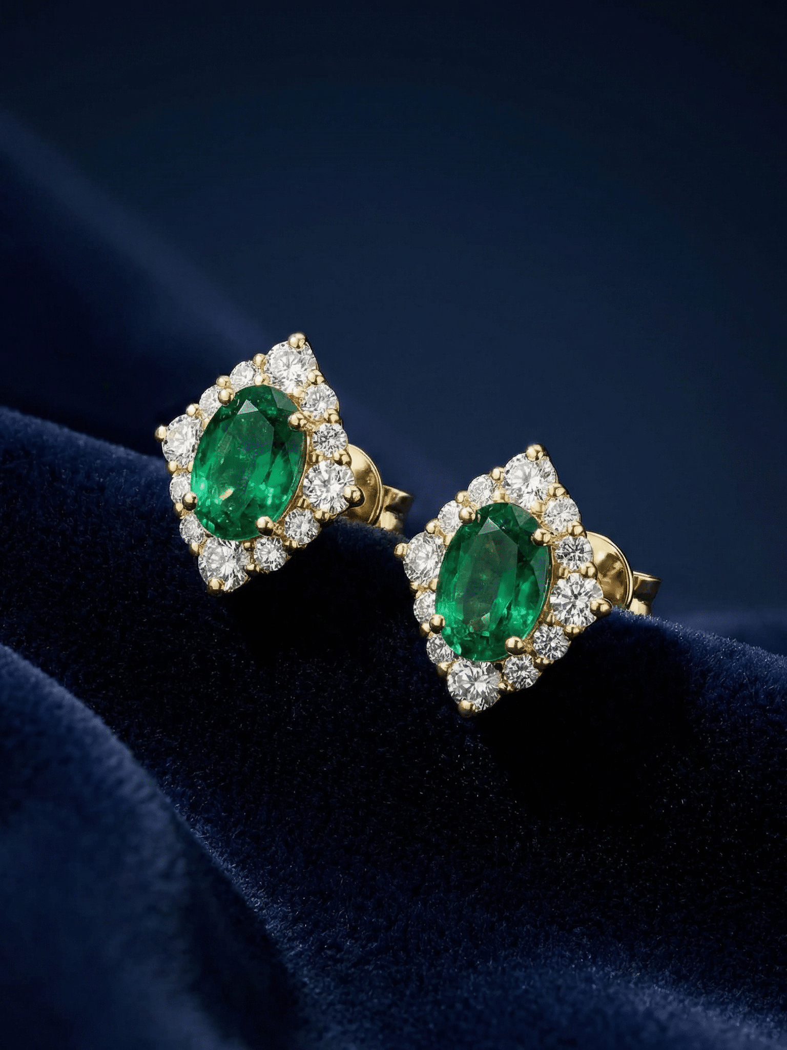 18kt White Gold Diamond & Emerald D…