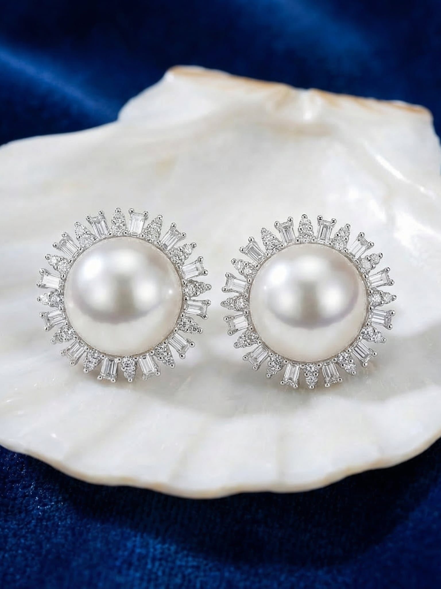 Diamond And Akoya Pearl Drop Earrings