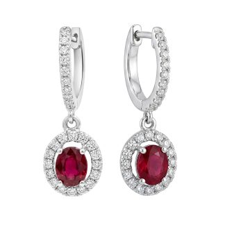 Oval Ruby Drop EarrringsOval Ruby Drop Earrings