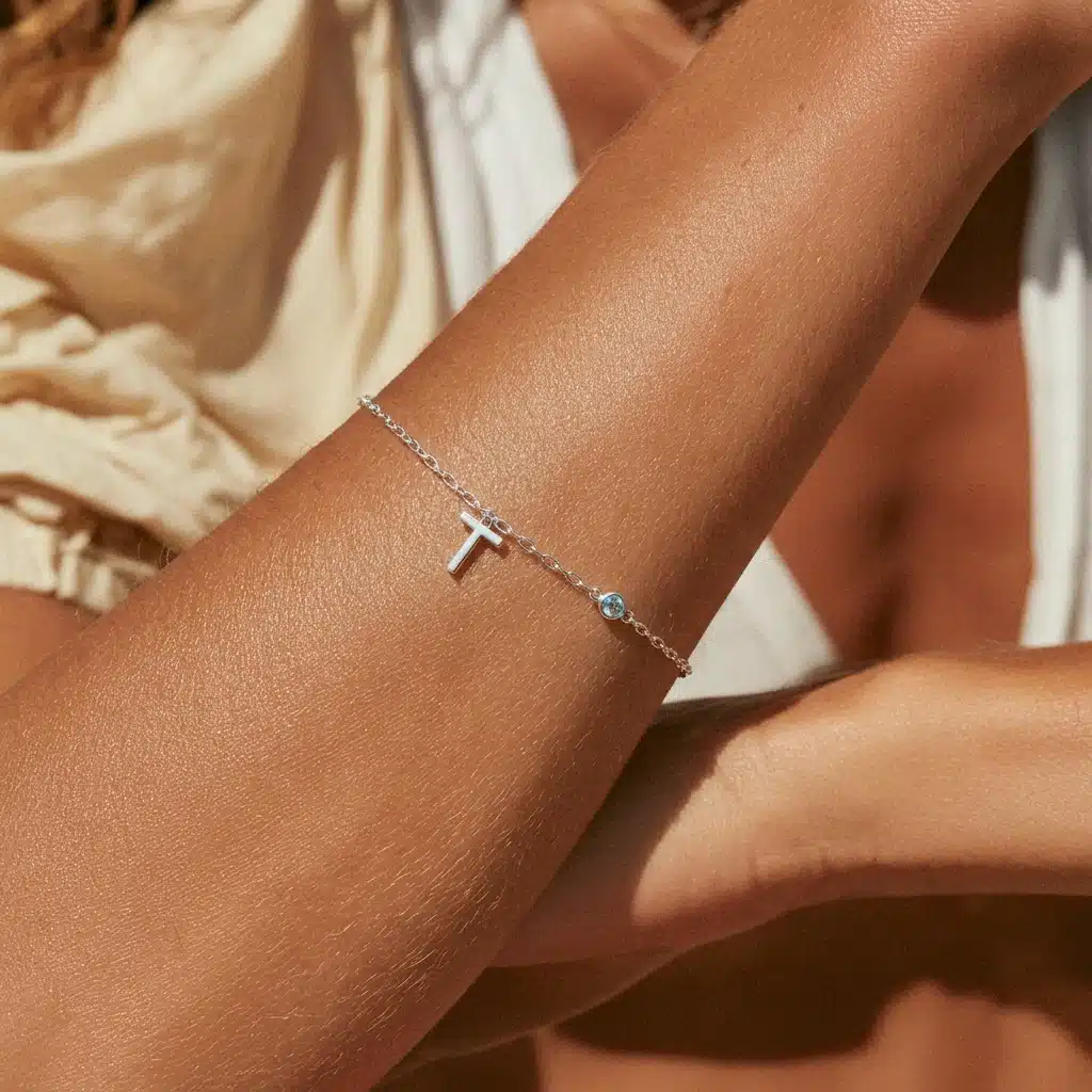 1 Letter & 1 Birthstone Bracelet