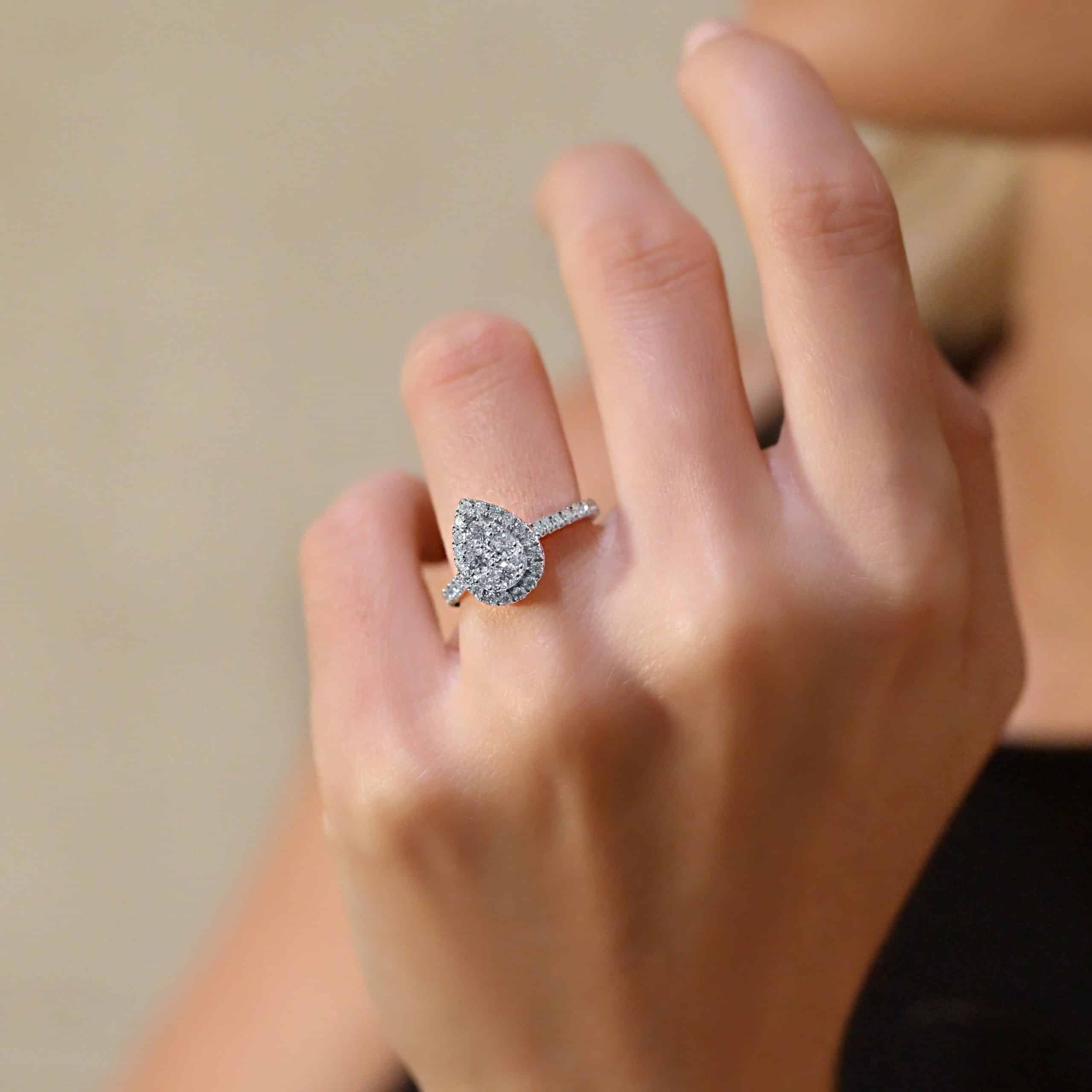 pear shape cluster ring