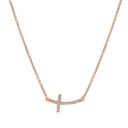 Round Diamond Cross Necklace