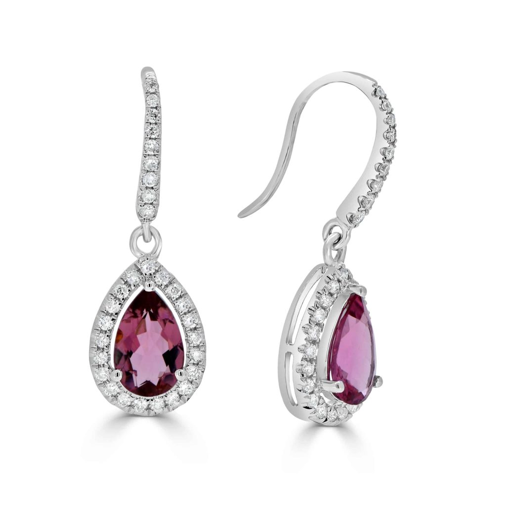 pink sapphire and diamond earrings