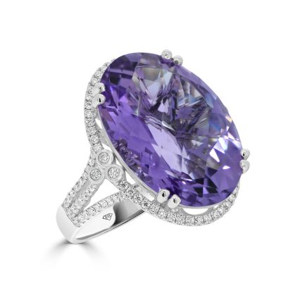 Amethyst and Diamond Dress Ring