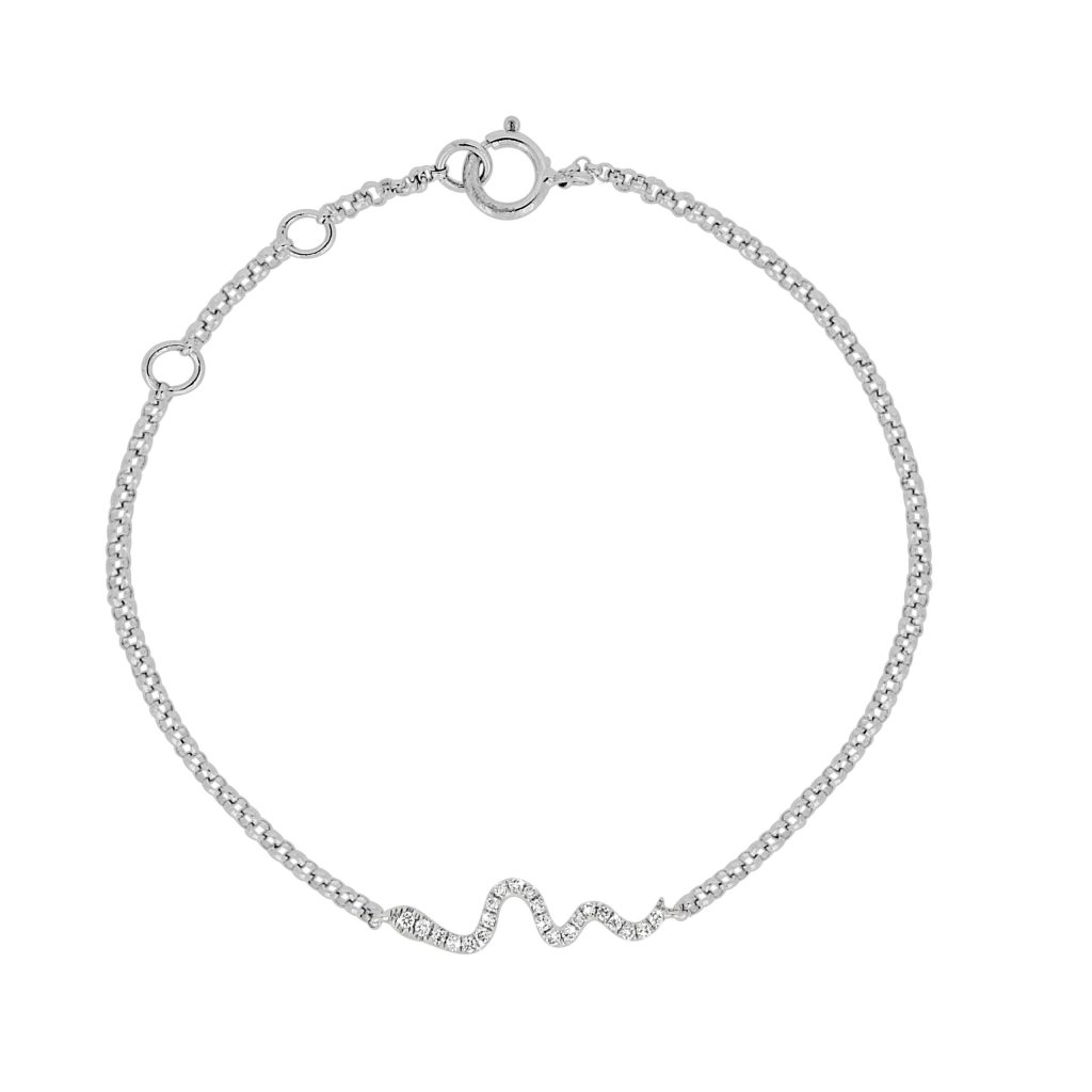 Snake Shaped Diamond Bracelet