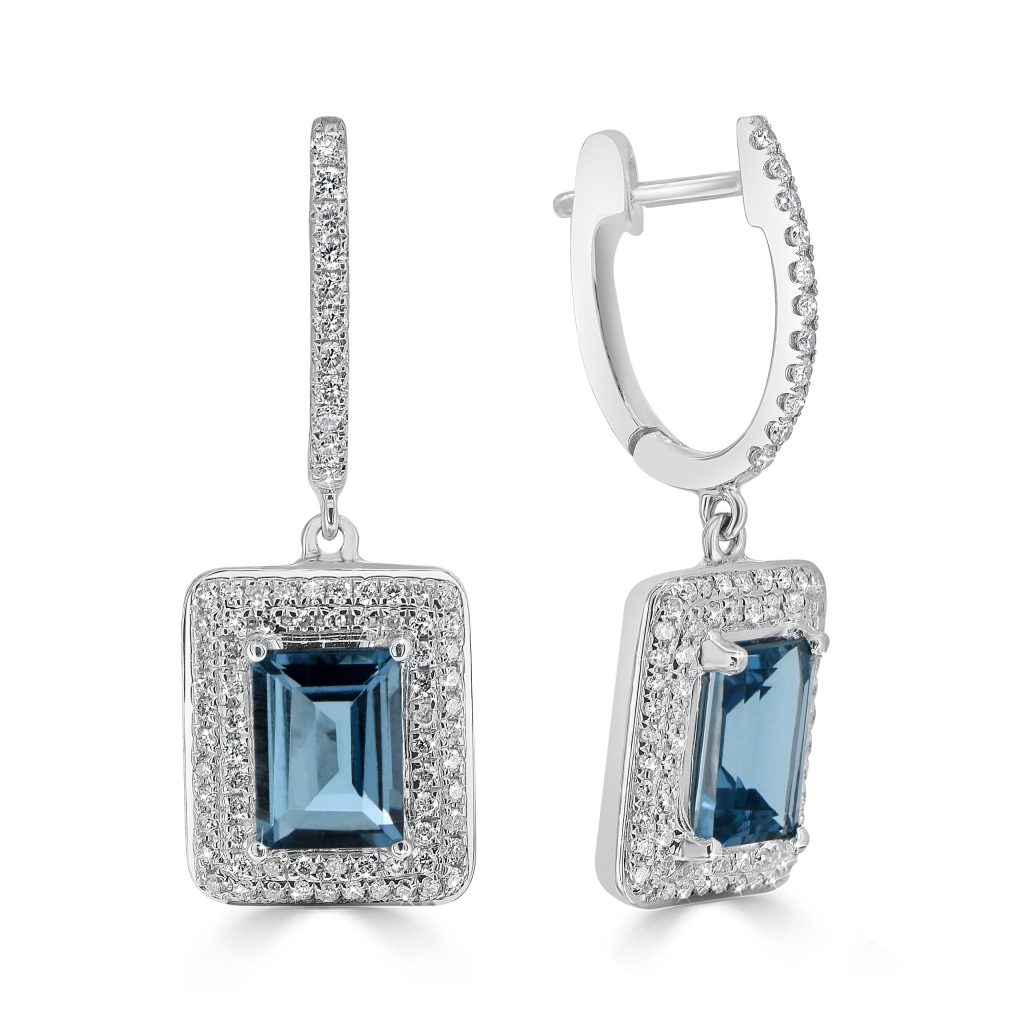 London Blue Topaz and Diamond Drop Earrings