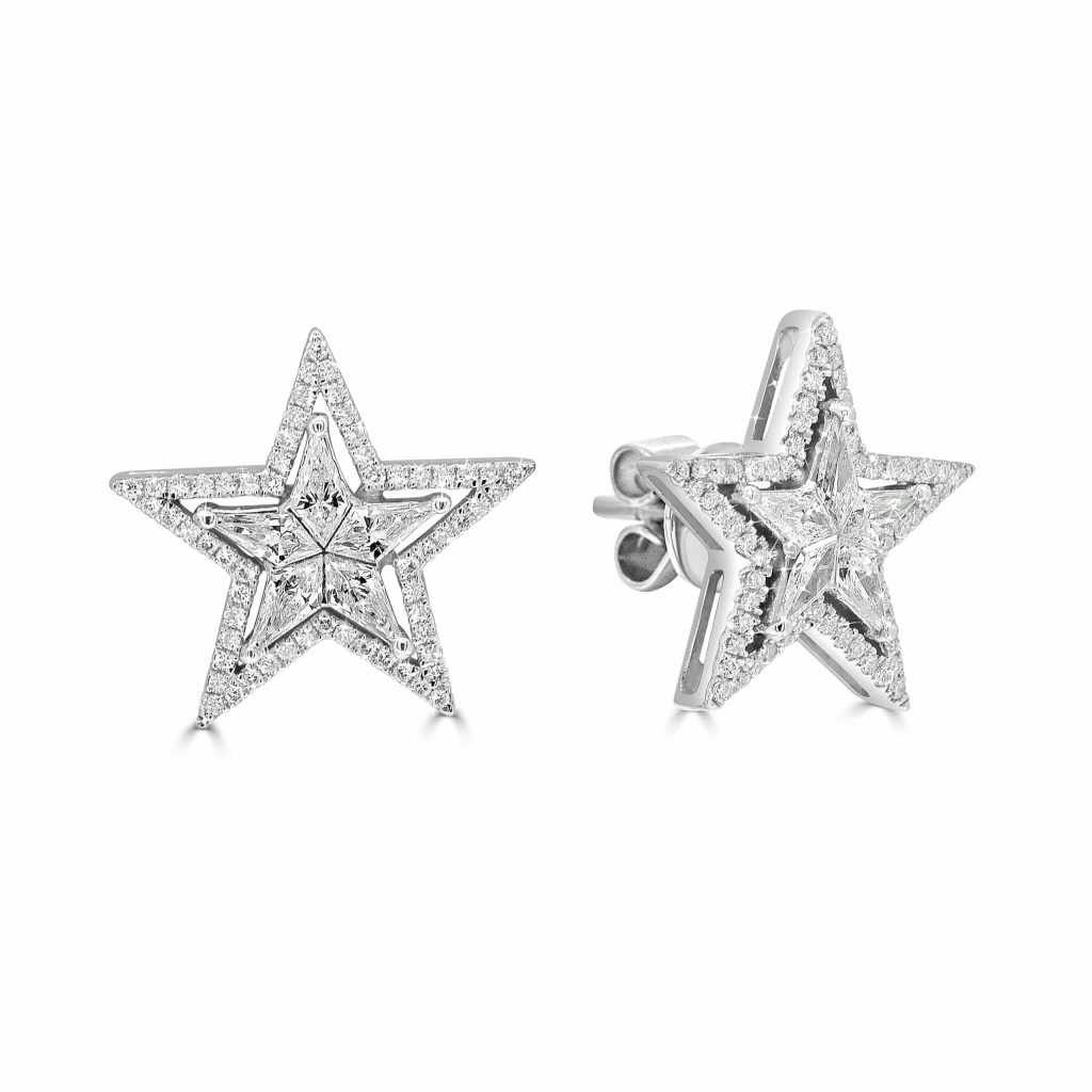 Diamond Star Shaped Earrings