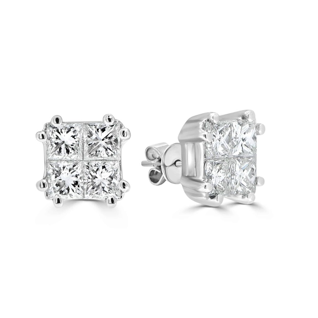 Princess Cut Diamond Stud Earrings