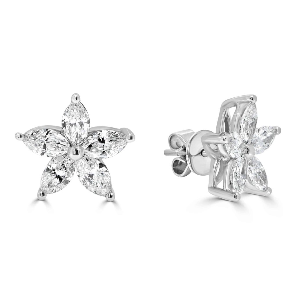 Marquise Diamond Stud Earrings
