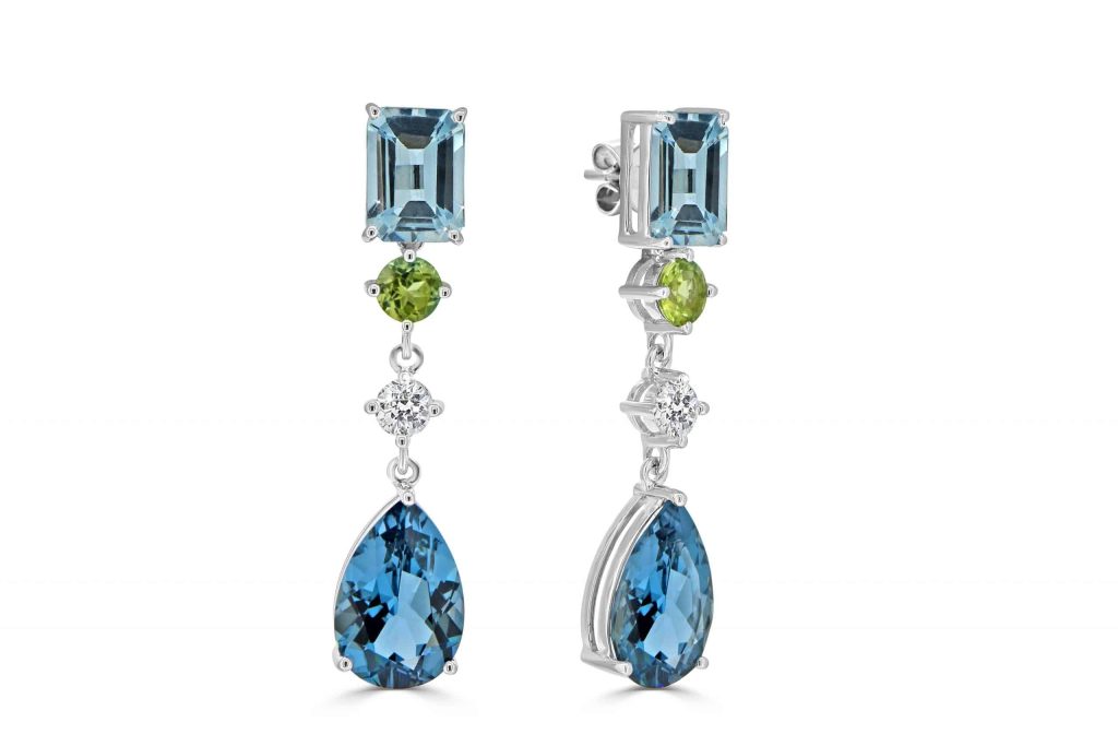 aquamarine and london blue topaz drop earrings