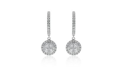 Drop diamond earrings white gold