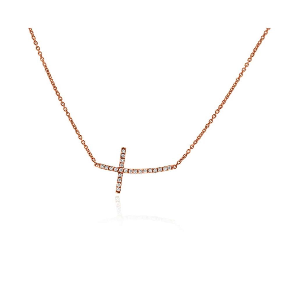 Diamond and Gold Cross Pendant