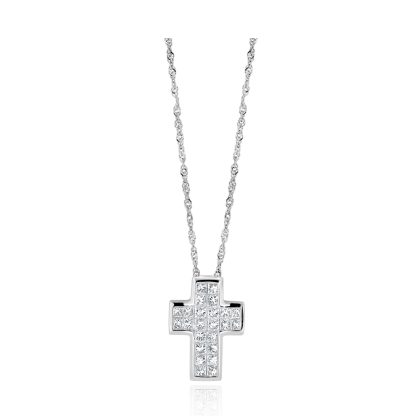 Diamond and Gold Cross Pendant