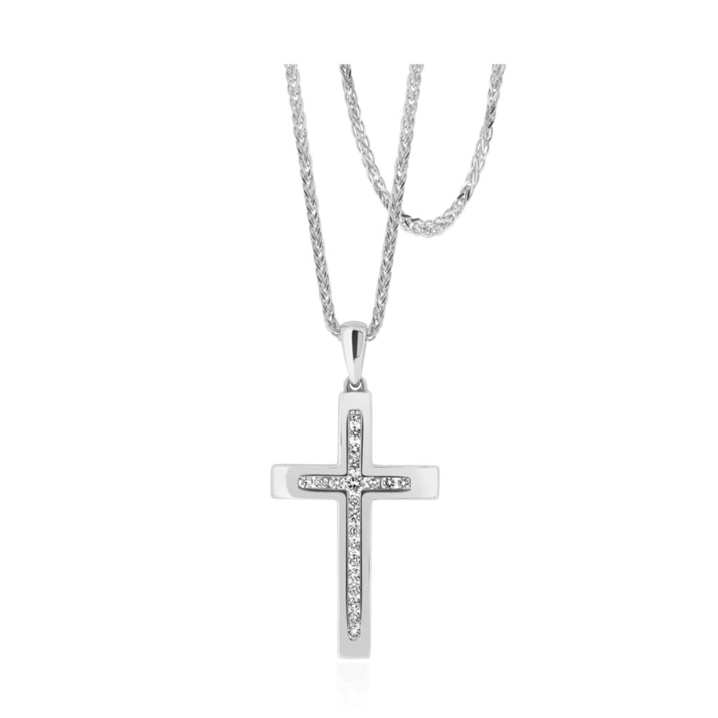 Diamond and Gold Cross Pendant