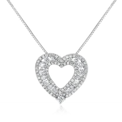 Round Diamond Heart Pendant
