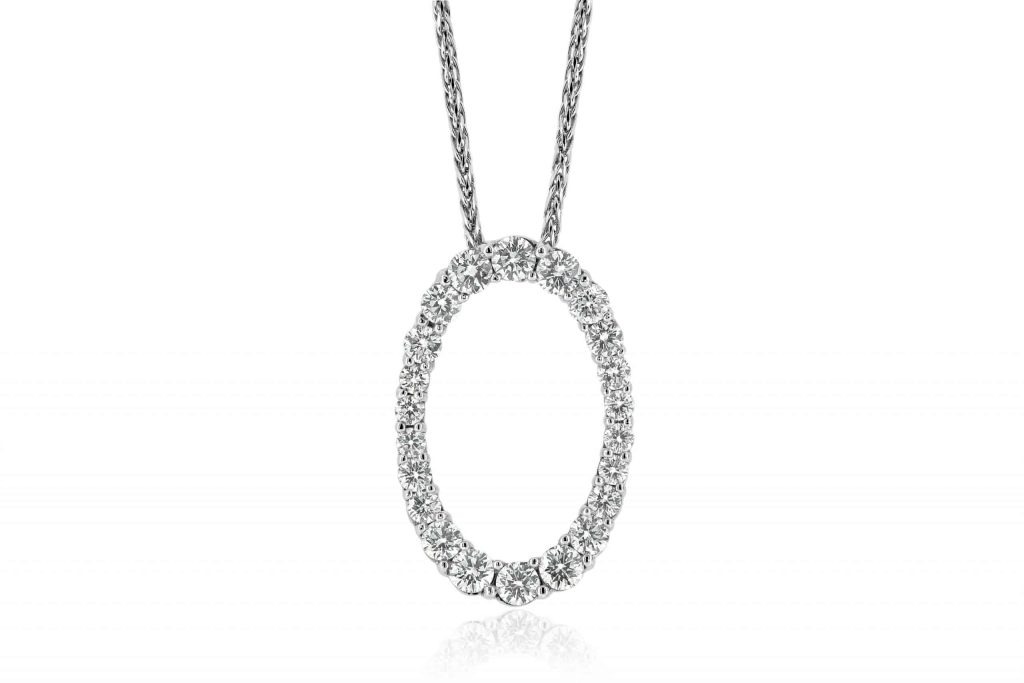 Round Diamond Oval Pendant