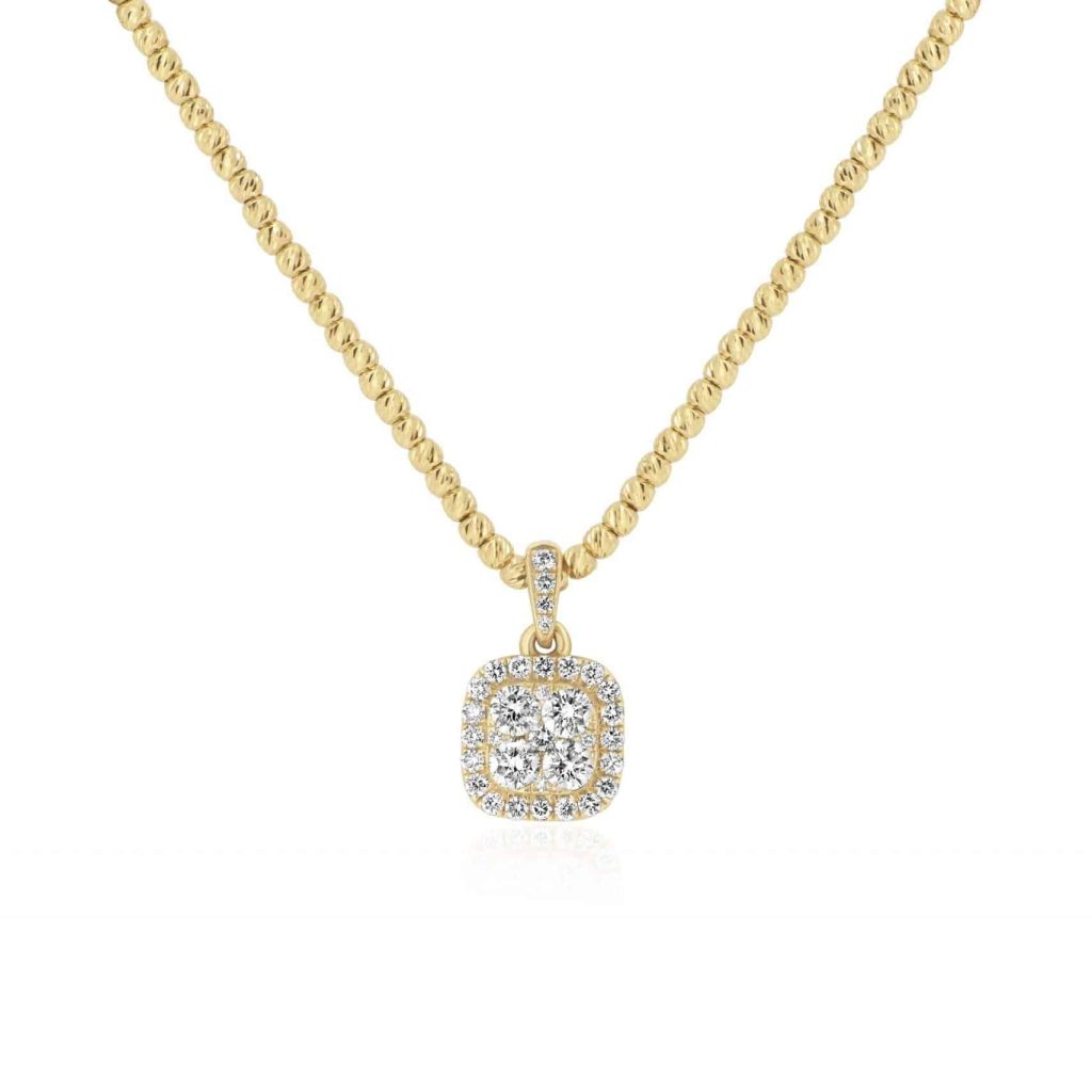 Round Diamond Cluster Pendant