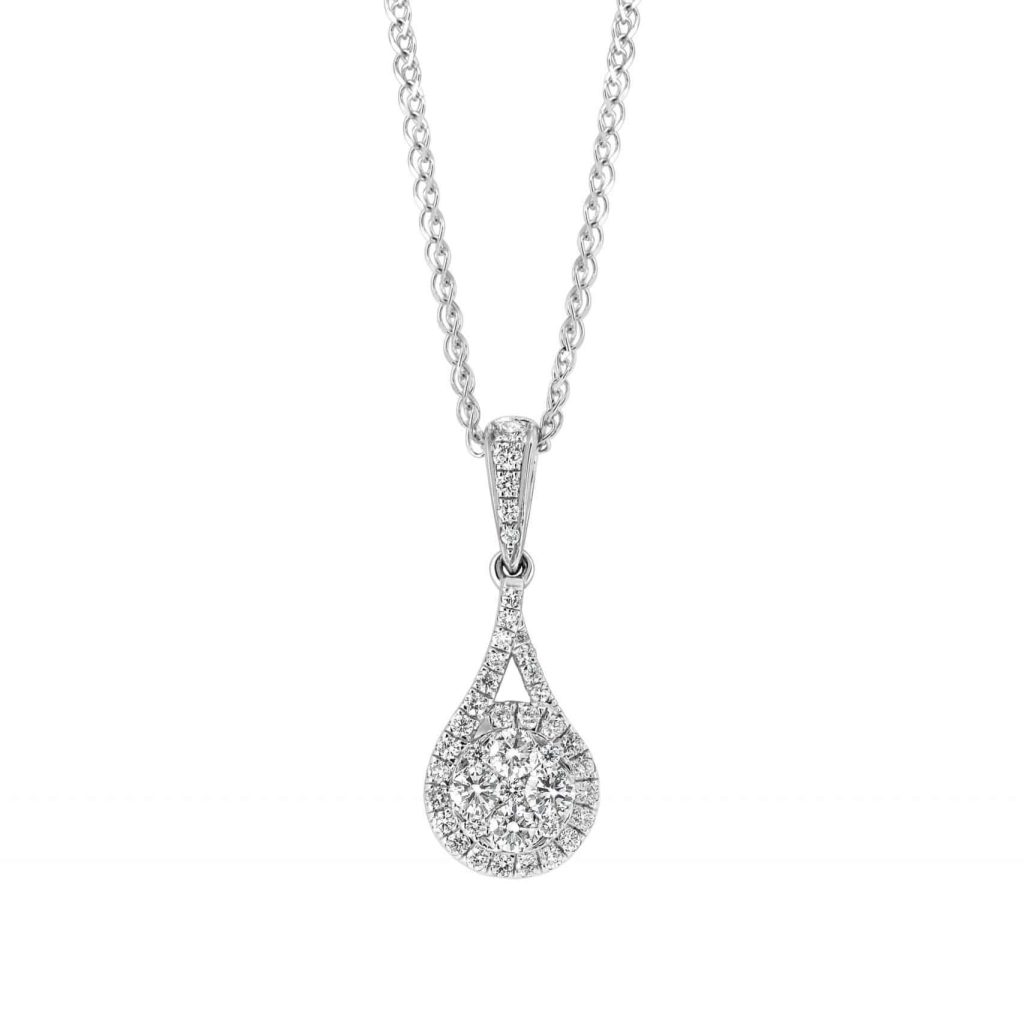 Diamond pendant 18kt white gold