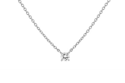Solitaire diamond gold necklace