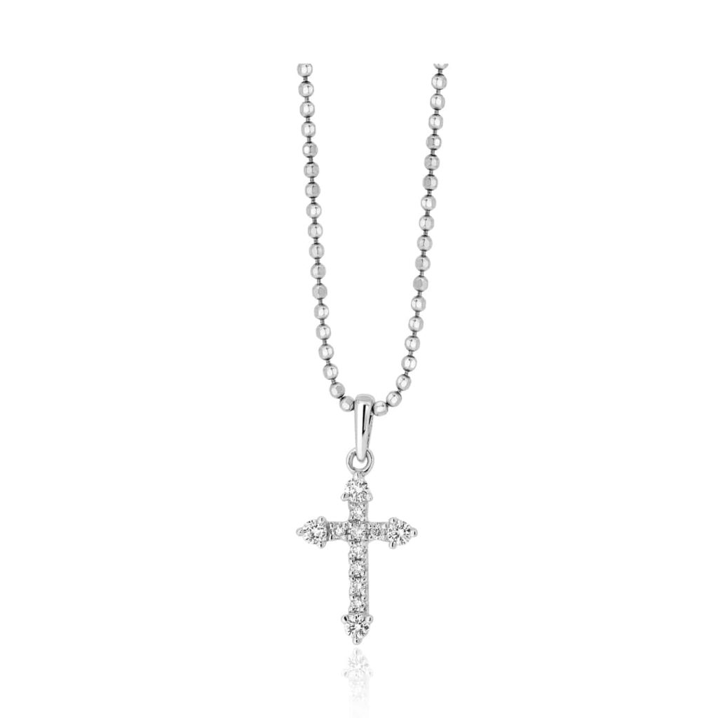 Women cross pendant white gold