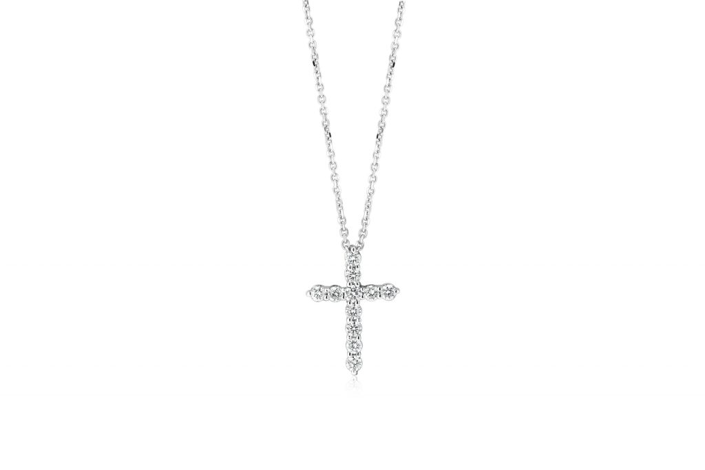 Round Diamond Cross Pendant