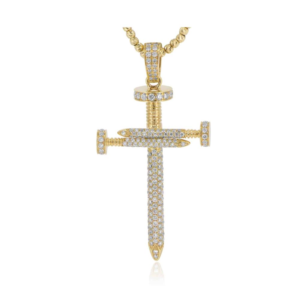 Diamond Nail Cross Pendant