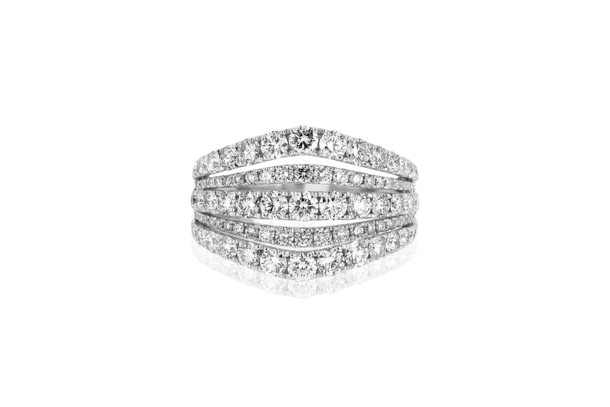 5 Row Diamond Ring in 18kt White Gold – Ernesto Buono