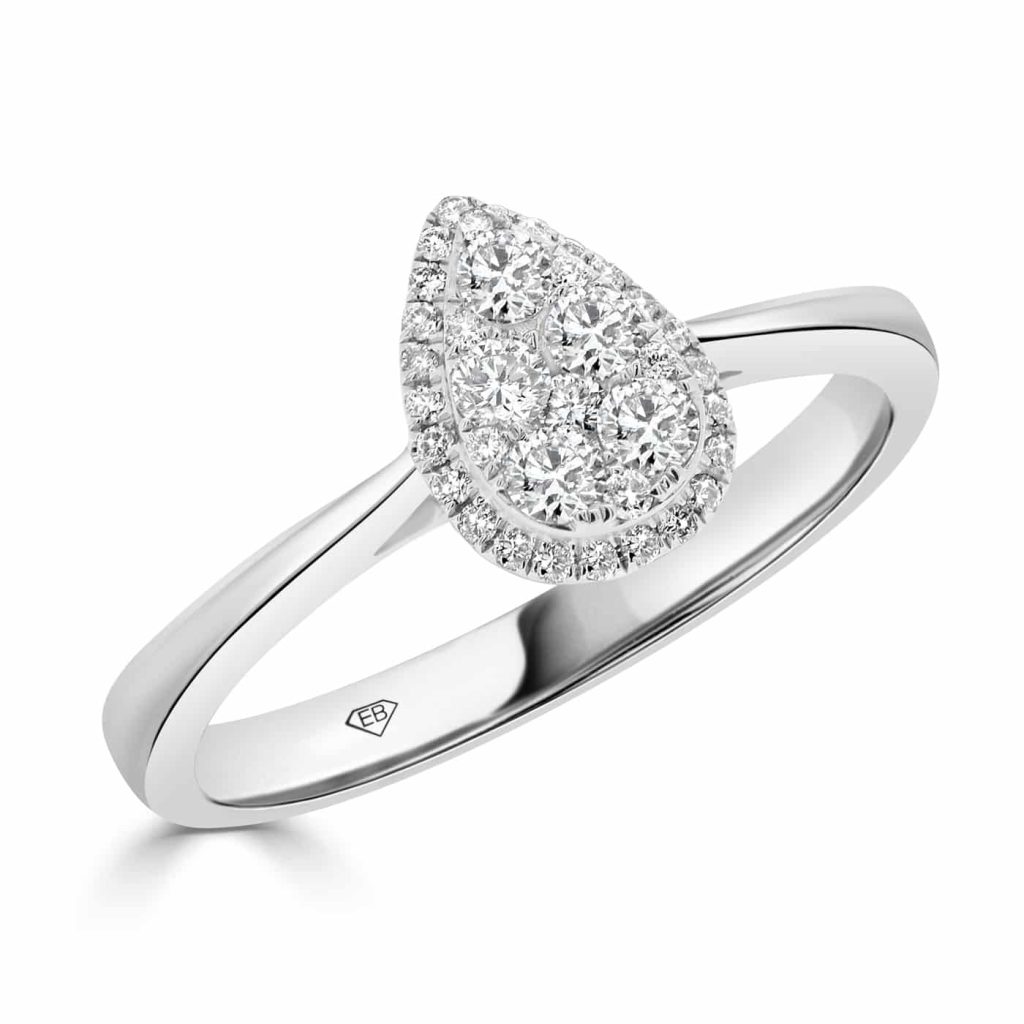 Round Diamond Cluster Engagement Ring