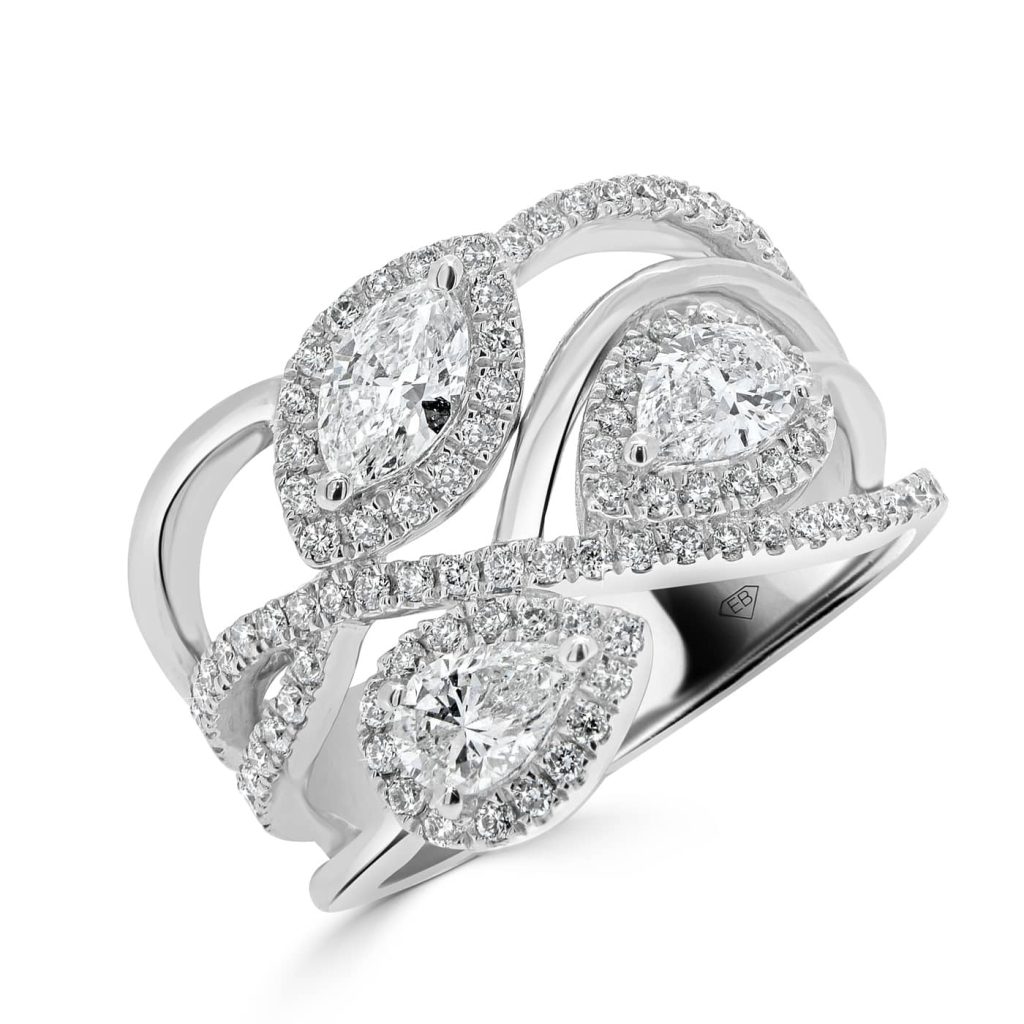 Pear and Round Dress Ring