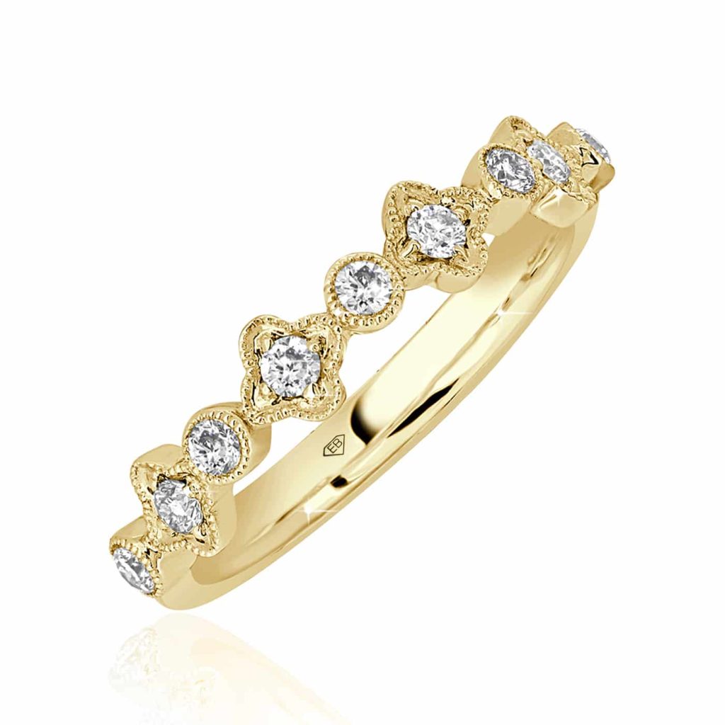 Round Diamond Wedding Band