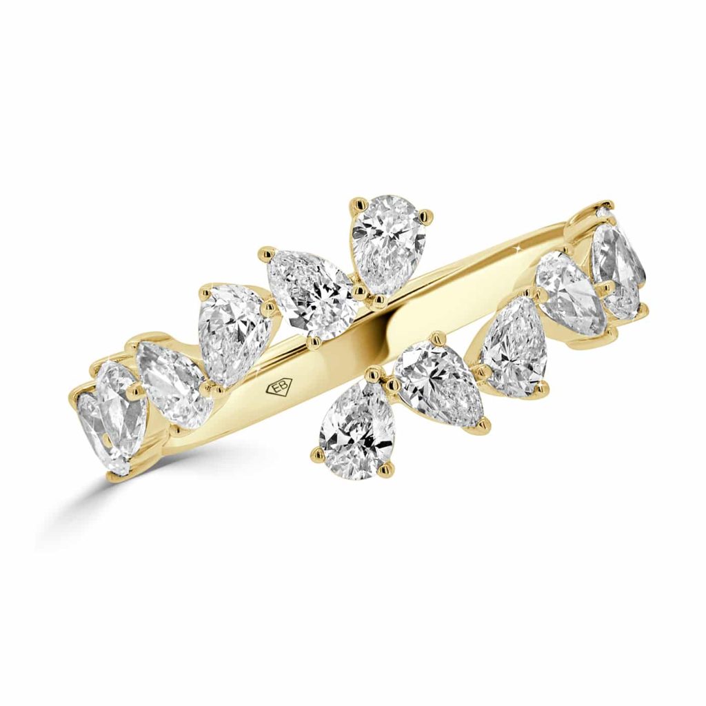 Pear Diamond Wedding Band