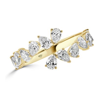 Pear Diamond Wedding Band