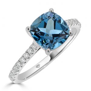 Cushion London Blue Topaz ring