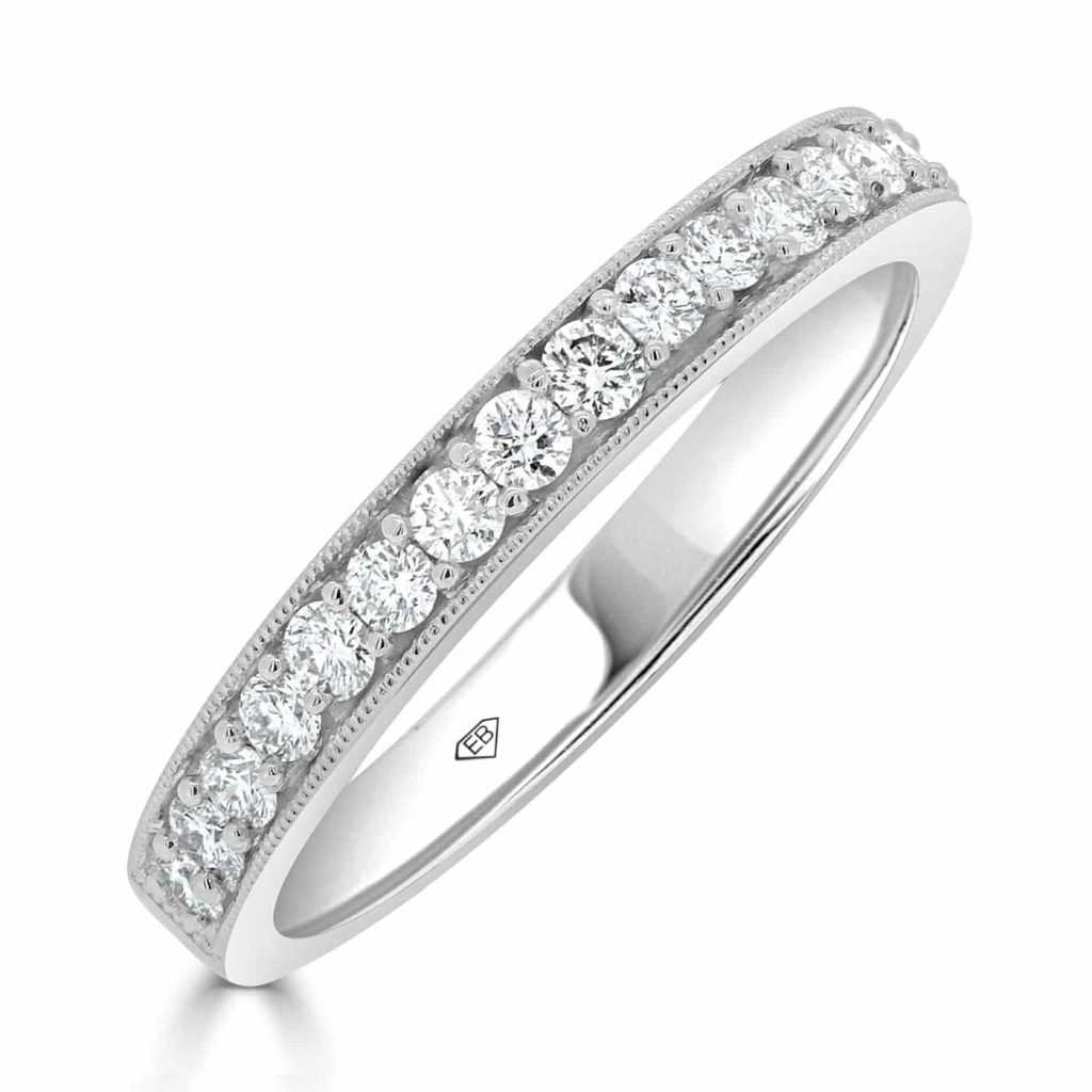 white gold and diamond wedding band
