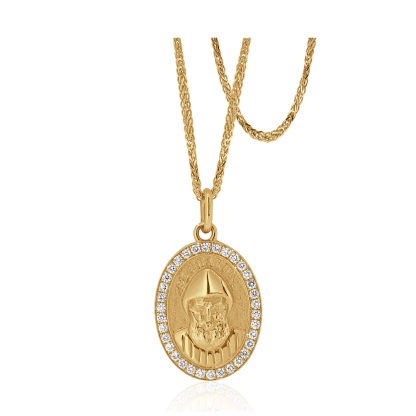 St Charbel Pendant with Diamonds