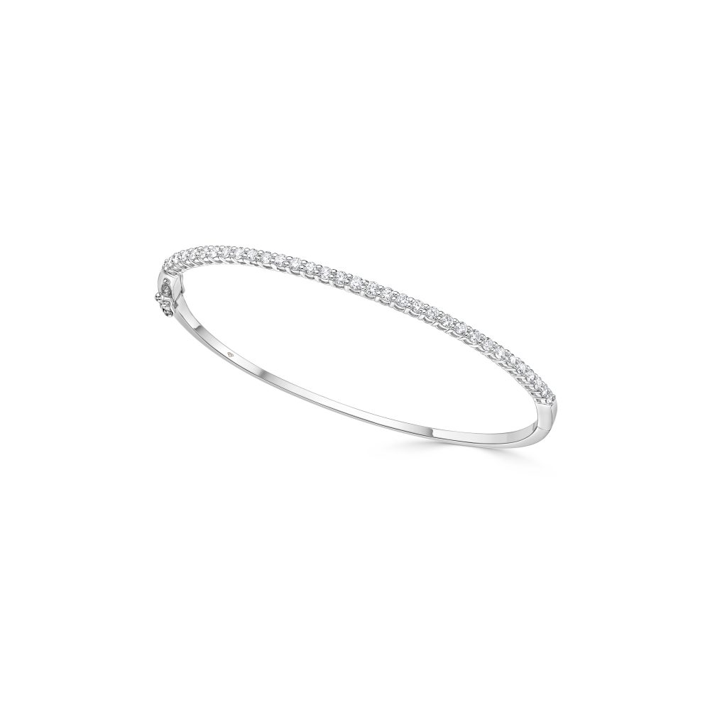 Round Diamond Bangle in Gold