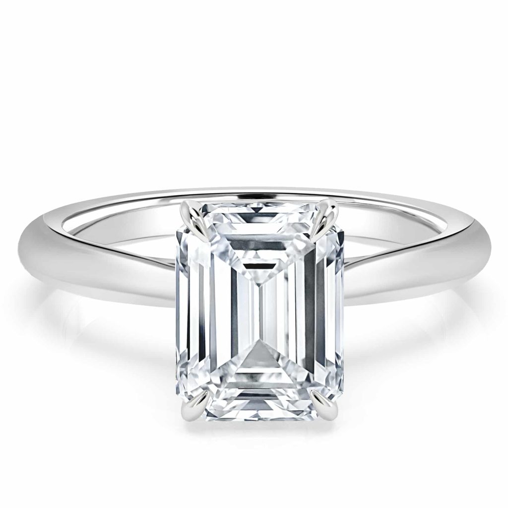 Emerald cut engagement ring