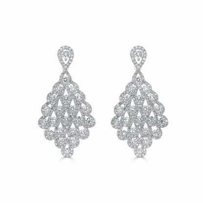 Round Diamond Drop Earrings