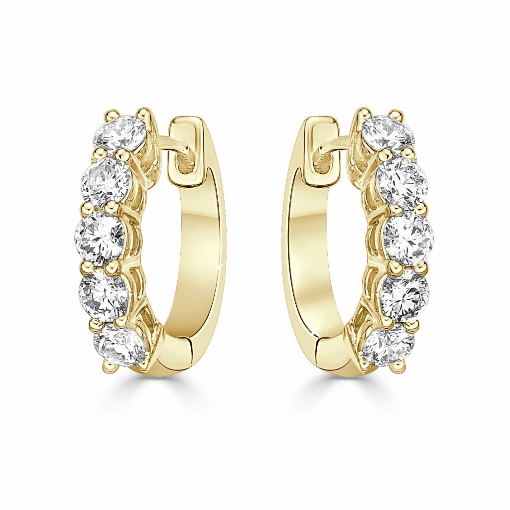 Round Diamond Hoop Earrings