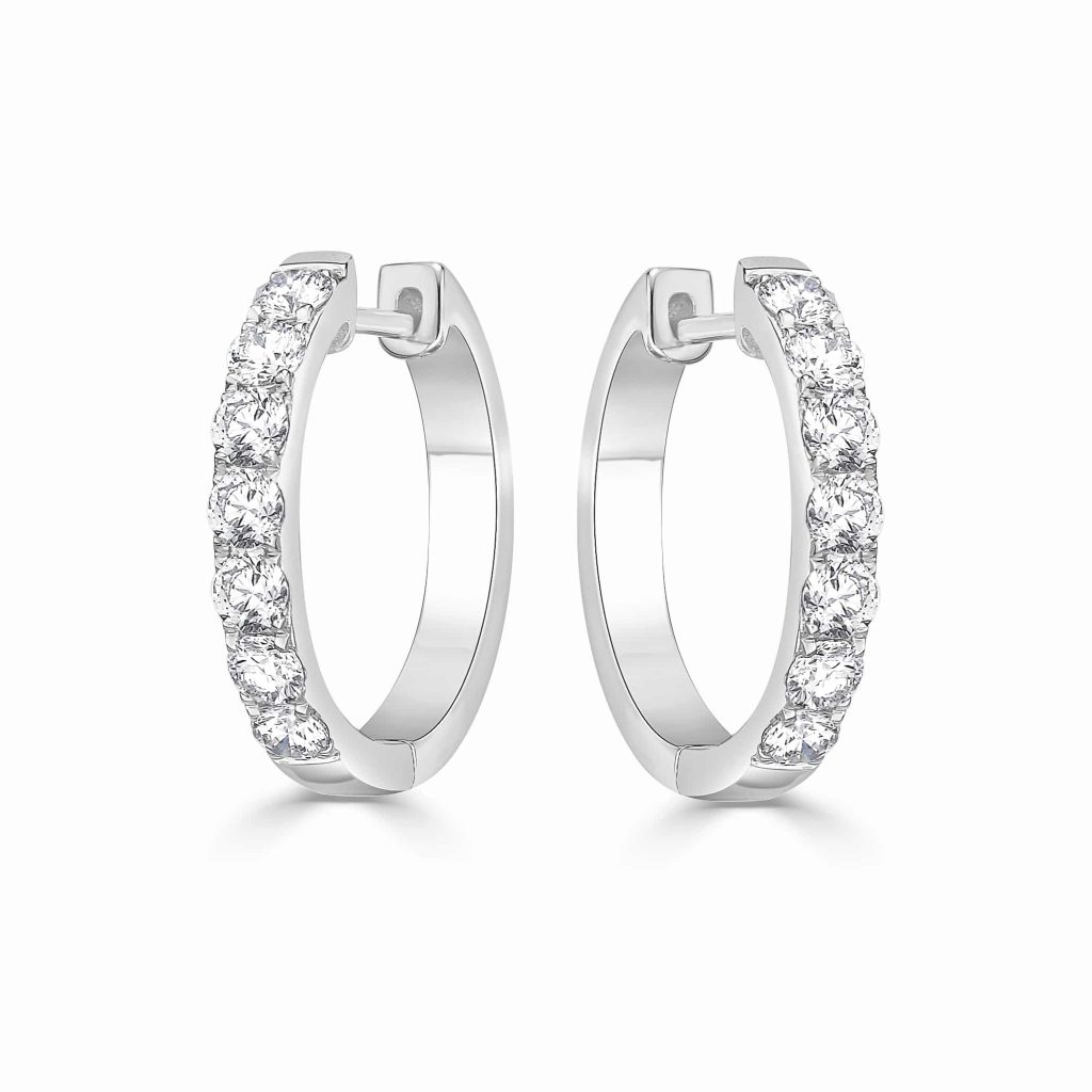 Round Diamond Hoop Earrings