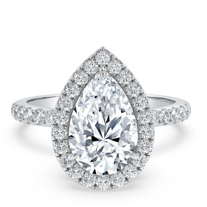 Pear Diamond Engagement Ring with Halo